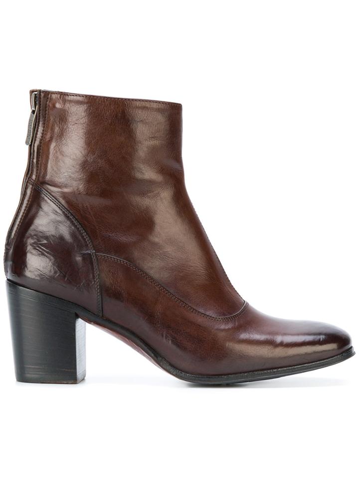 Alberto Fasciani Block Heel Ankle Boots - Brown