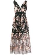 Self-portrait Embroidered Evening Dress - Black