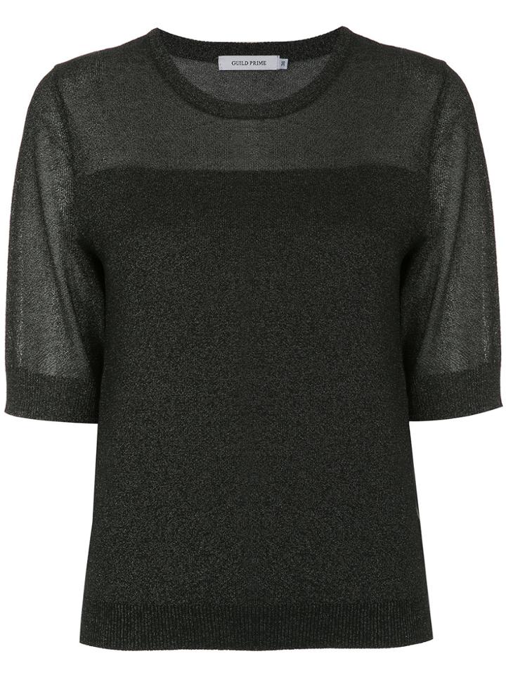 Guild Prime Short-sleeve Fitted Sweater - Black