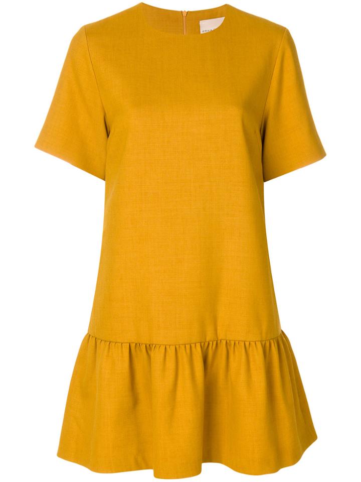 Erika Cavallini Drop Waist Mini Dress - Yellow & Orange