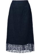 Grey Jason Wu Embroidered Overlay A-line Skirt