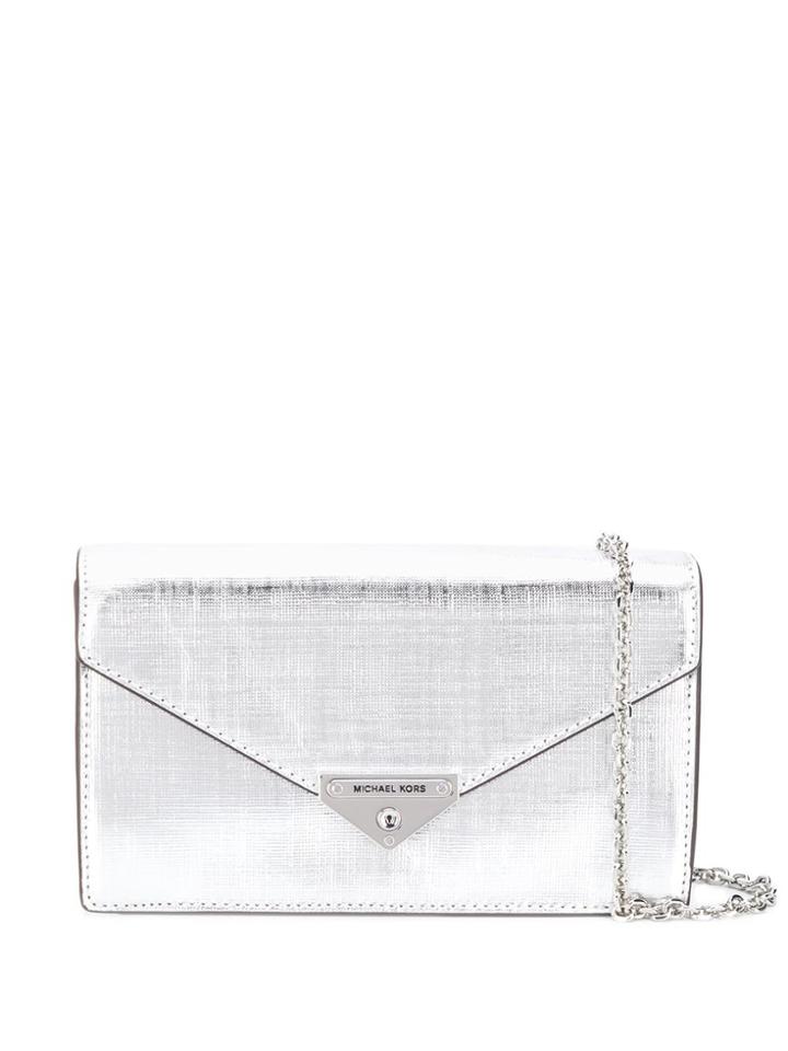 Michael Michael Kors Metallic Clutch Bag - Silver