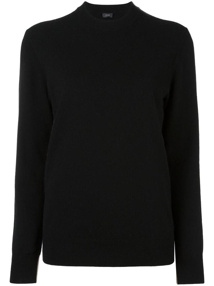 Joseph Round Neck Jumper, Women's, Size: Large, Black, Cashmere