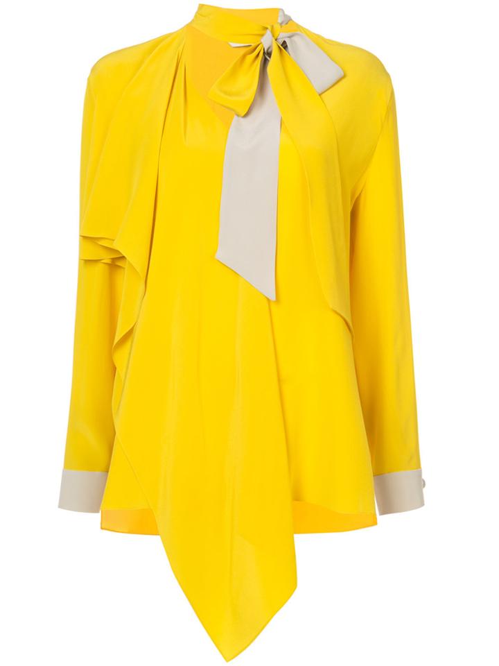 Fendi Flared Asymmetric Blouse - Yellow & Orange