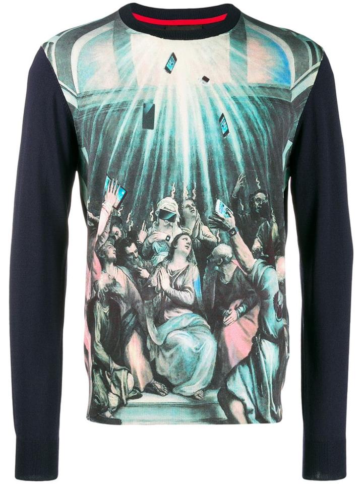 Frankie Morello Graphic Print Sweatshirt - Blue