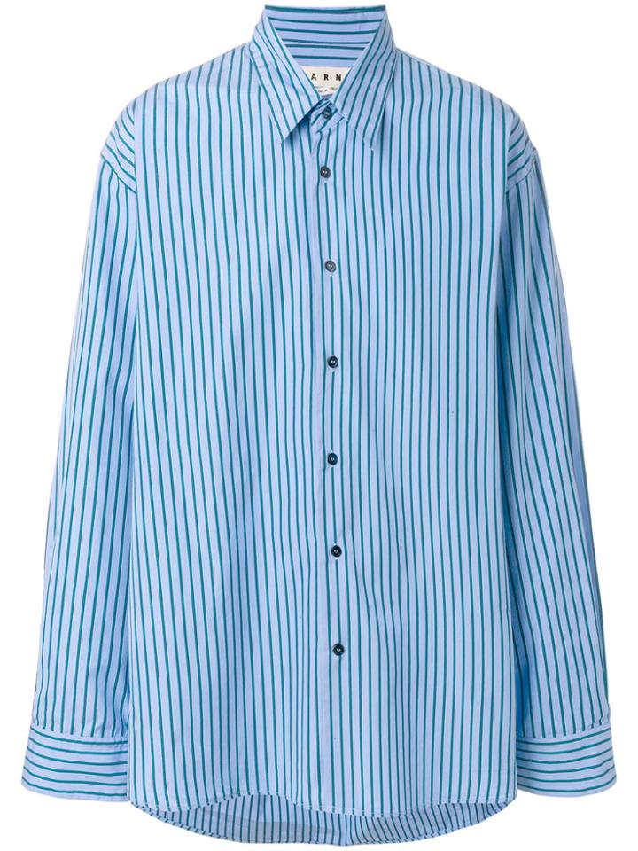 Marni Loose Fit Striped Shirt - Blue