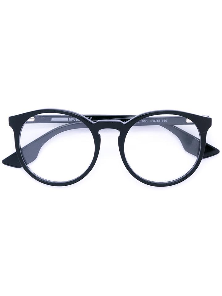 Mcq By Alexander Mcqueen Eyewear - Classic Round Glasses - Unisex - Acetate - One Size, Black, Acetate