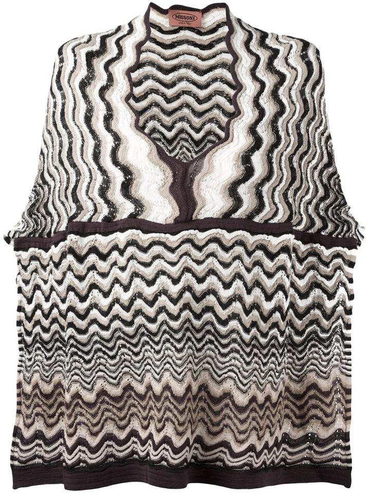 Missoni Wave (blue) Knit Poncho, Women's, Acrylic/cashmere/wool