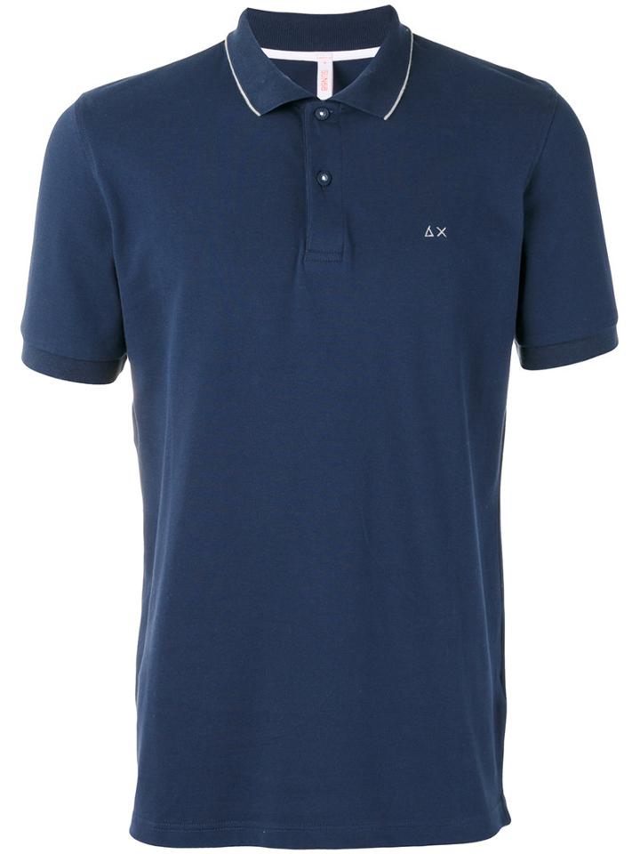 Sun 68 - Contrast Logo Polo Shirt - Men - Cotton/spandex/elastane - Xxxl, Blue, Cotton/spandex/elastane