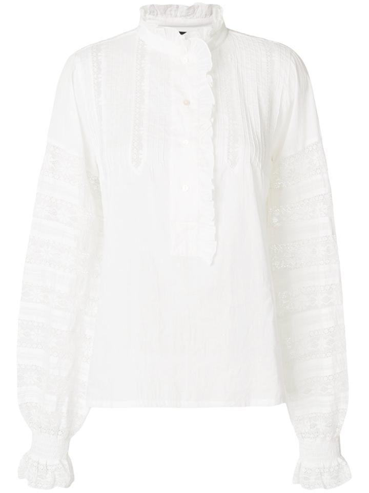 Antik Batik Long-sleeve Ruffle Shirt - White