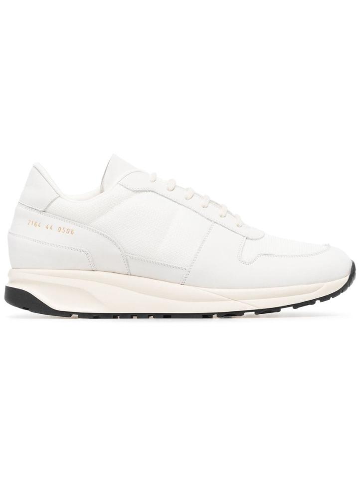 Common Projects White Track Vintage Suede And Leather Sneakers