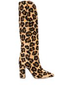 Paris Texas Leopard Print Knee-length Boots - Neutrals