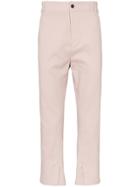 Ann Demeulemeester Straight Leg Linen Blend Cropped Trousers - Pink