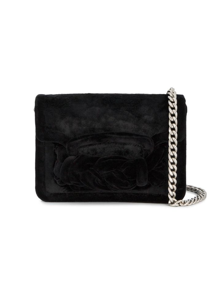 Miu Miu Mini Black Velvet Braided Box Bag