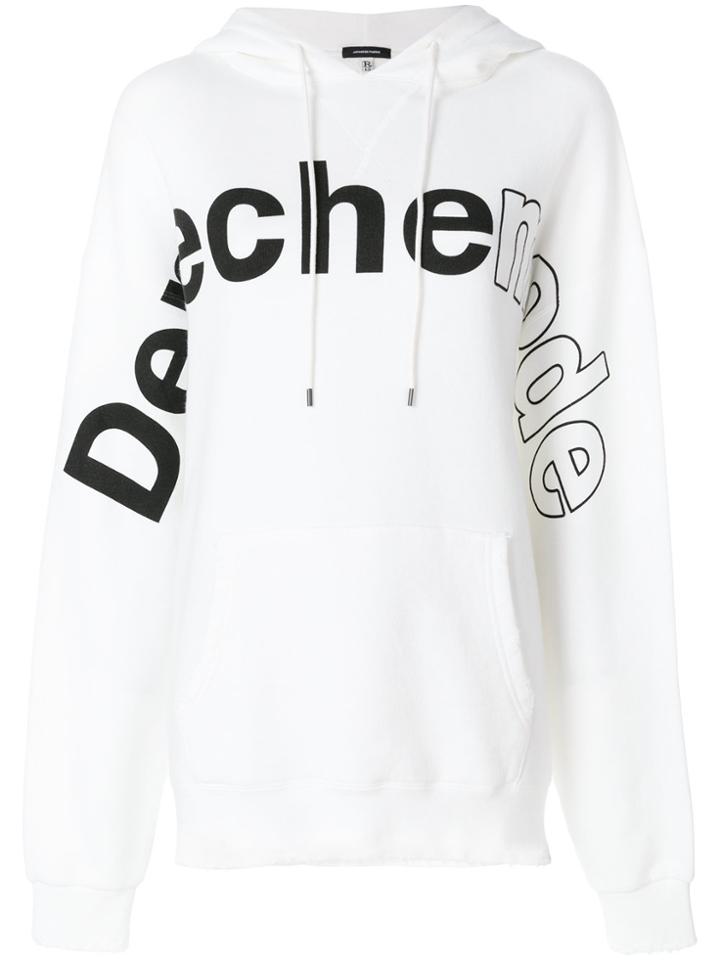 R13 Depeche Mode Raw Hem Hoodie - White
