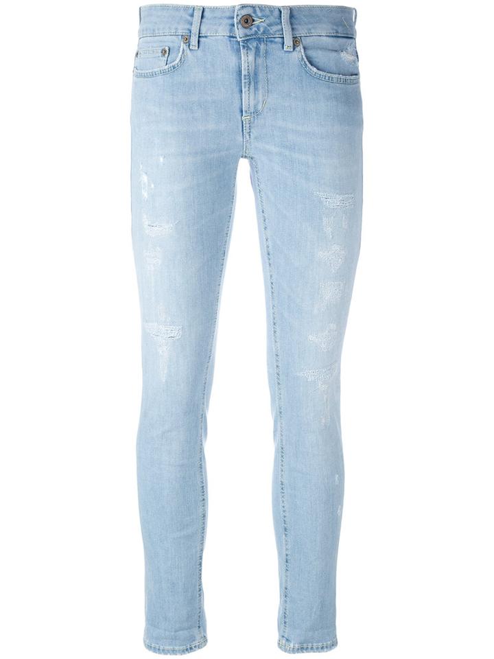 Dondup - Distressed Skinny Jeans - Women - Cotton/polyester/spandex/elastane - 29, Blue, Cotton/polyester/spandex/elastane