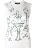 Dolce & Gabbana Garden Print Knit Top - White
