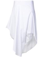 Chalayan Asymmetric Striped Skirt - White