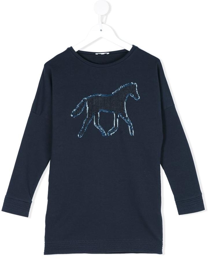 Chloé Kids Horse Patch T-shirt, Girl's, Size: 10 Yrs, Blue