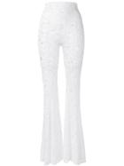 Lace Flared Trousers - Women - Nylon/spandex/elastane - S, White, Nylon/spandex/elastane, Norma Kamali
