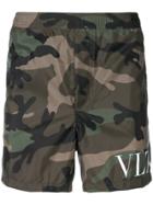 Valentino Camouflage Vltn Swim Shorts - Green