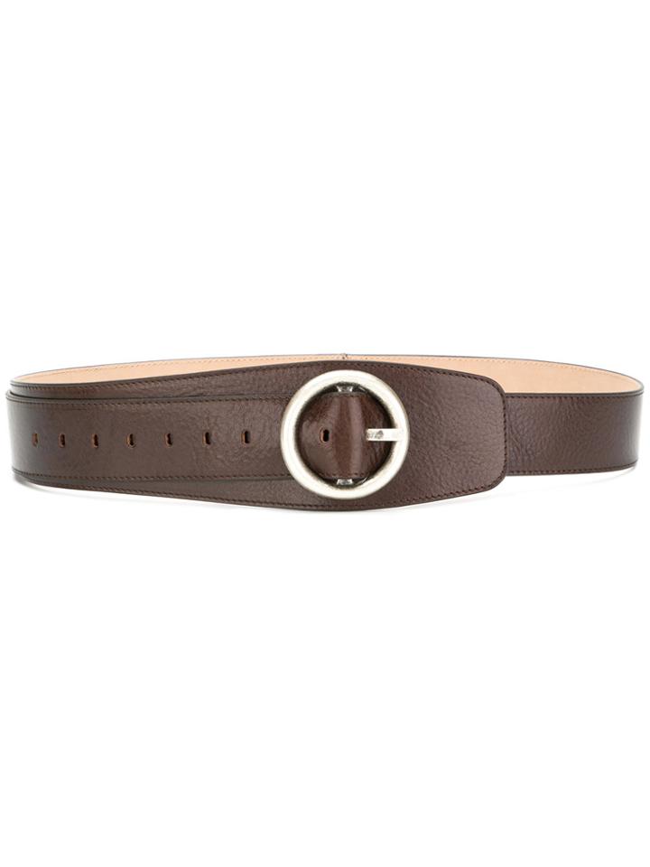 Ann Demeulemeester Circular Buckle Belt - Brown