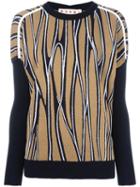 Marni Trellis Intarsia Jumper, Women's, Size: 38, Brown, Cotton/silk/polyamide