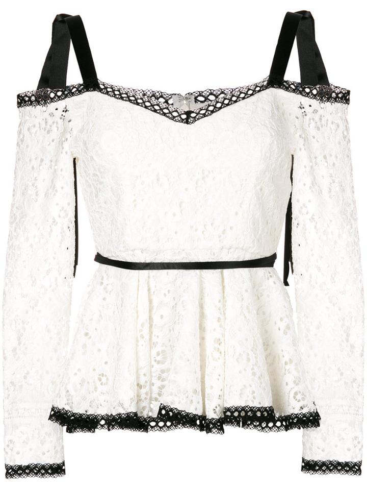 Msgm Ruffled Neck Blouse - Brown