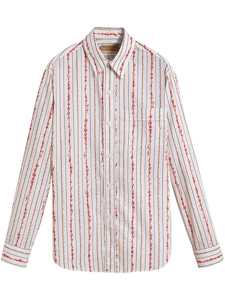 Burberry Scribble Stripe Shirt - White