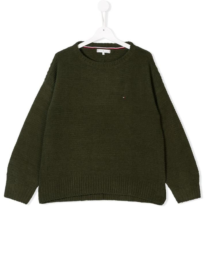 Tommy Hilfiger Junior Teen Textured Knit Jumper - Green