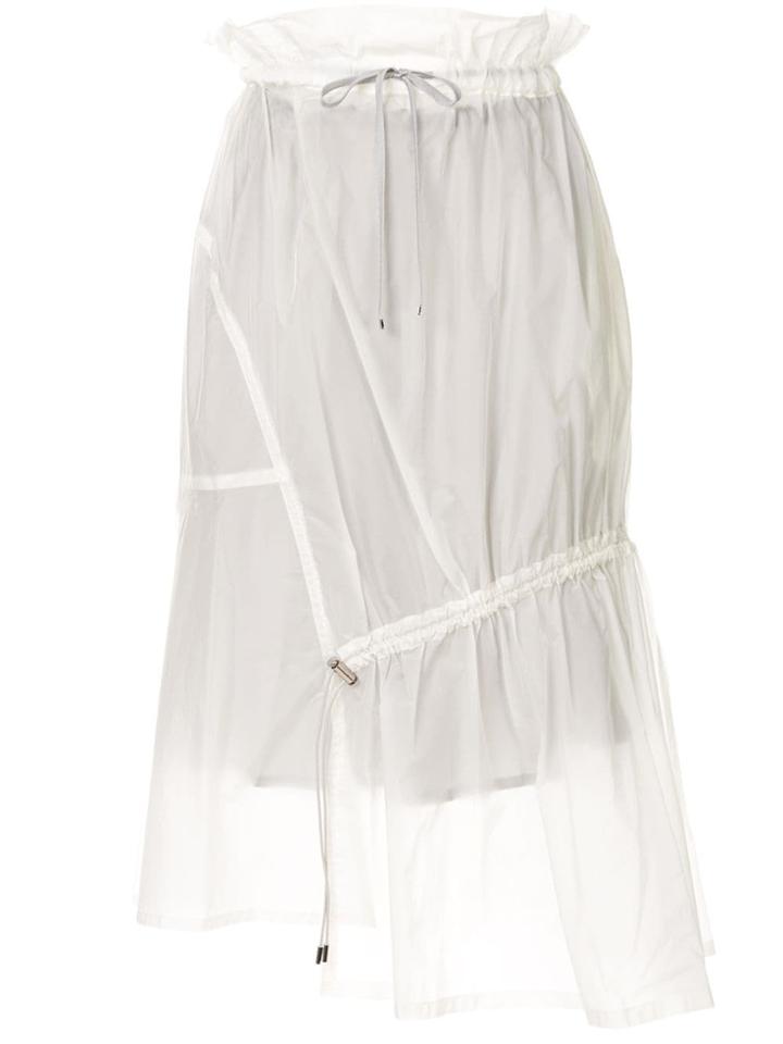 Ujoh Drawstring Detail Sheer Skirt - White
