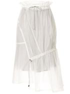 Ujoh Drawstring Detail Sheer Skirt - White