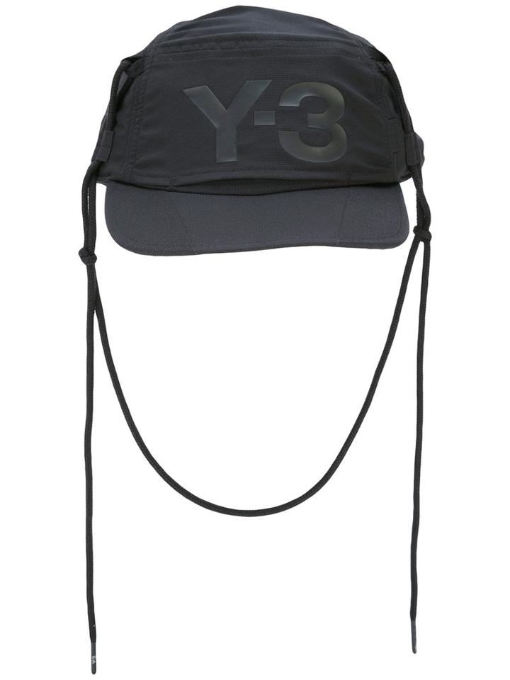 Y-3 Strings Cap, Adult Unisex, Black, Polyester