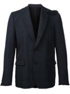 Sacai Two Button Blazer, Men's, Size: 2, Blue, Nylon/polyester/wool