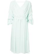 Aula V-neck Gathered Dress - Green