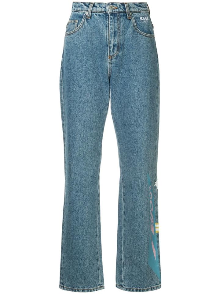Msgm Printed Jeans - Blue