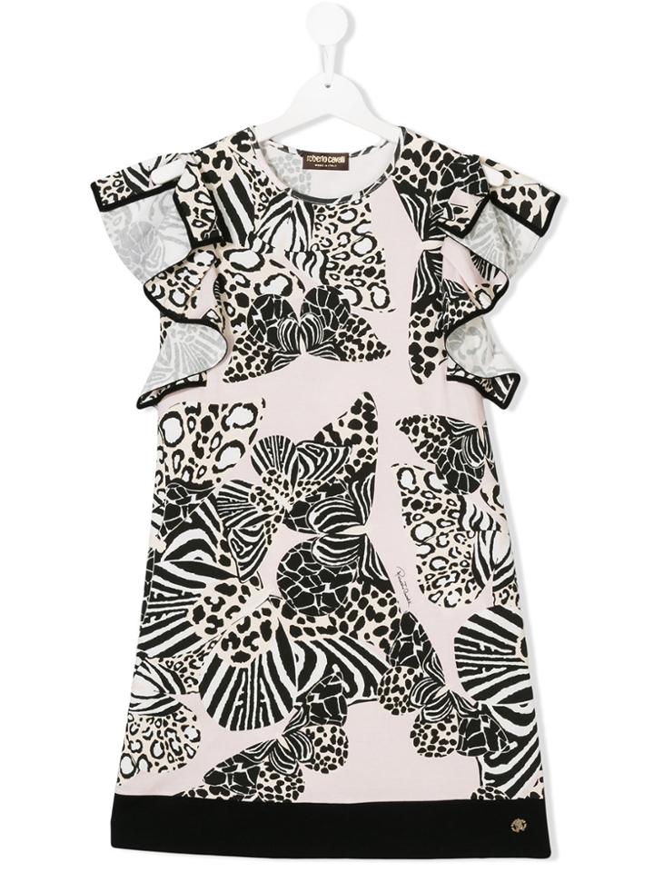 Roberto Cavalli Kids Multi Animal Print Dress - Nude & Neutrals