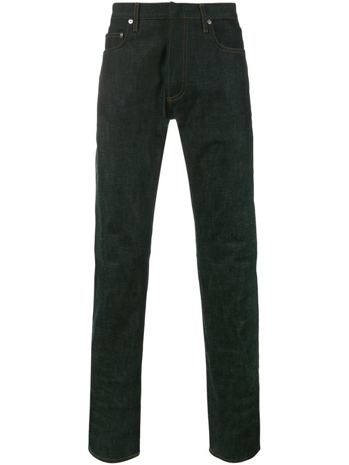 Dior Homme Raw Denim Jeans, Men's, Size: 34, Blue, Cotton/calf Leather