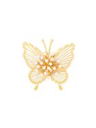 Monet Vintage 1970s Vintage Monet Faux Pearl Butterfly Brooch -