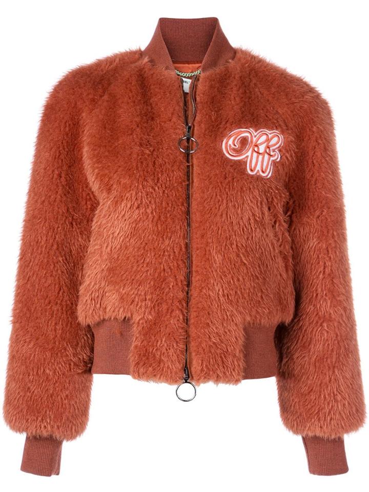 Off-white Zip Logo Patch Jacket - Orange