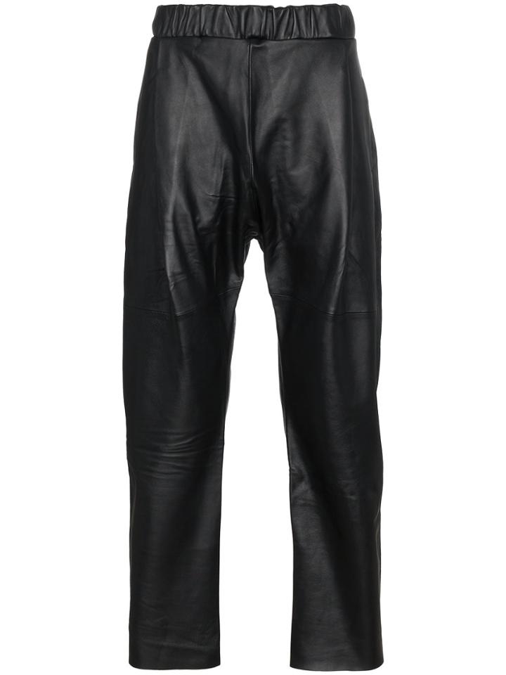 Willy Chavarria Buffalo Leather Trousers - Black