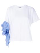 Msgm Ruffle Sleeve T-shirt - White