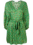 Roseanna Belted Floral Mini Dress - Green