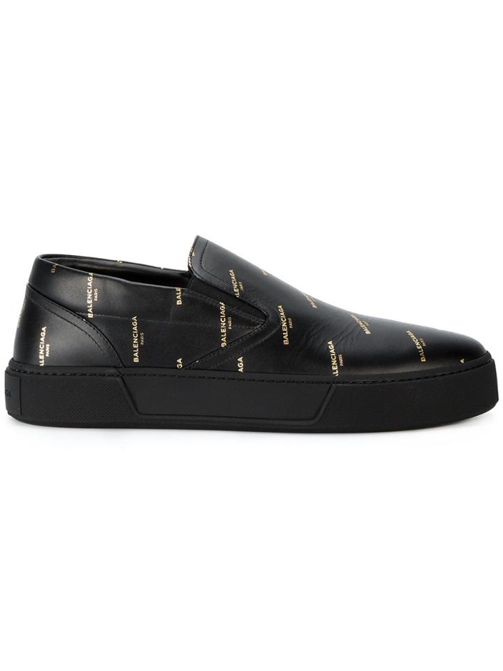 Balenciaga All Over Laceless Sneakers - Black