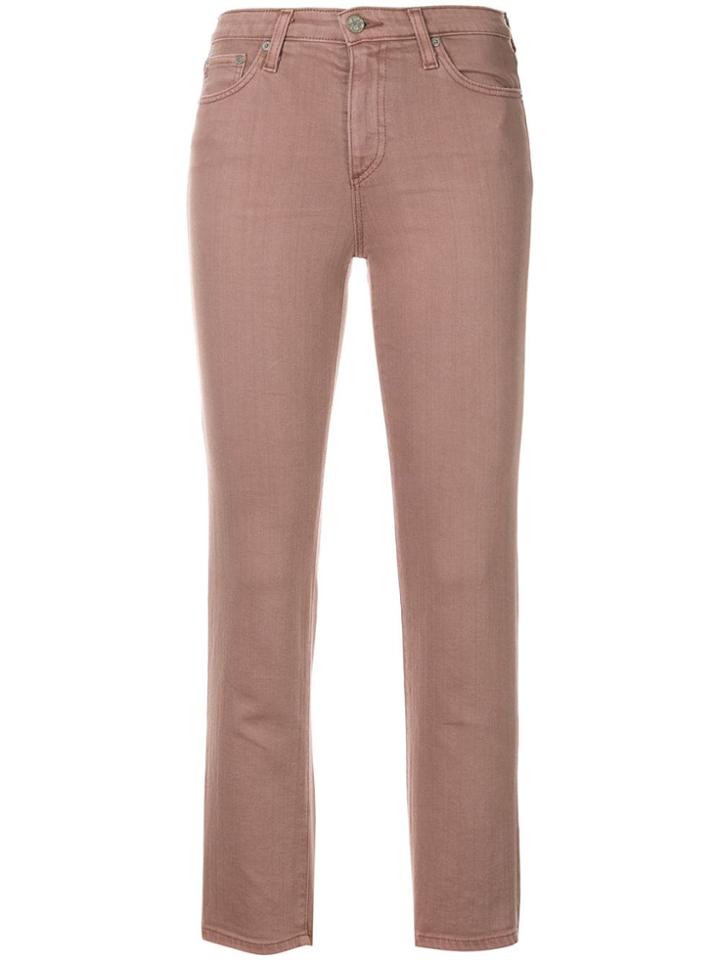 Ag Jeans The Isabelle Straight Cropped Jeans - Pink