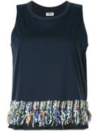 Coohem Tweed Panel Vest Top - Blue