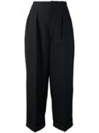Marni Cropped Tailored Trousers, Women's, Size: 40, Black, Cotton/virgin Wool/cupro