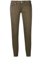 Dondup - Cropped Slim-fit Trousers - Women - Cotton/spandex/elastane - 28, Women's, Green, Cotton/spandex/elastane