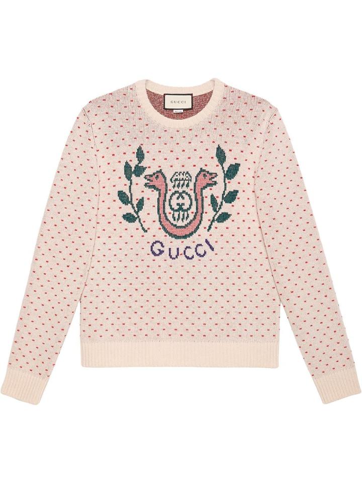 Gucci Wool Alpaca Sweater With Lyre Snake - Neutrals