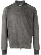 Brunello Cucinelli Zipped Bomber Jacket, Men's, Size: Xl, Grey, Suede/nylon